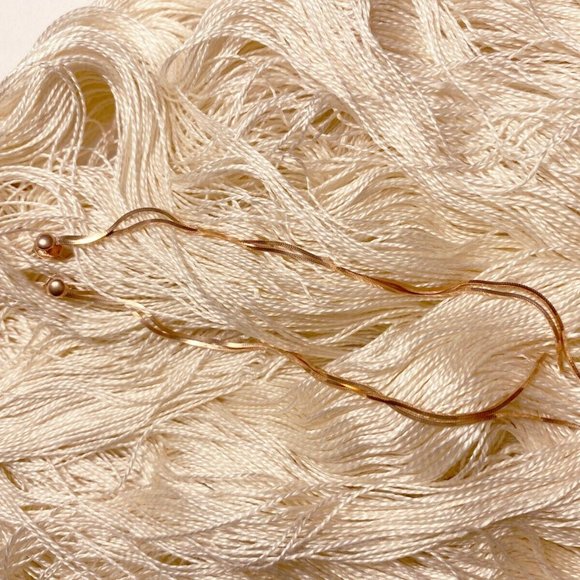 NWT Made in Italy 18 Karat Rose Gold Plated 925 Sterling Silver Linear Earrings - Picture 4 of 4